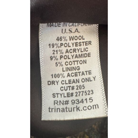 2/$30 Trina Turk Size 6 Plaid Wool Blend Skirt - Picture 5 of 14